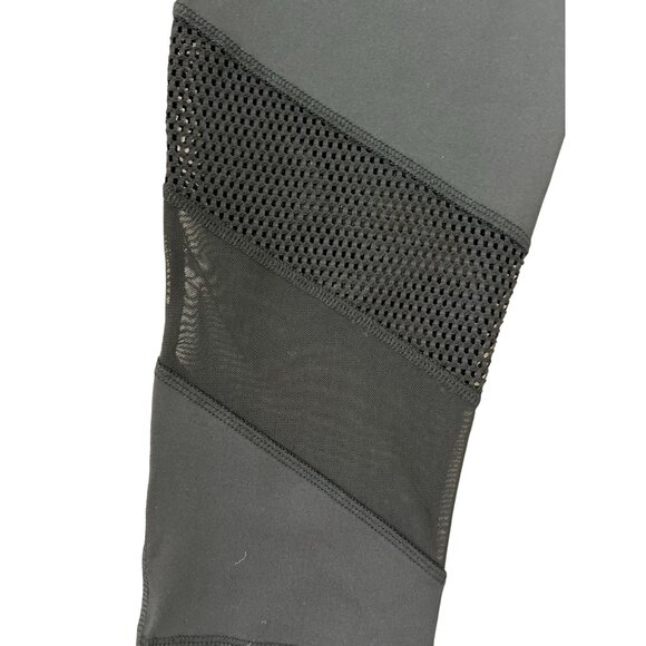 ADRIENNE VITTADINI Black Mesh Panel Capri Workout Pants Sz M NEW - Picture 4 of 7